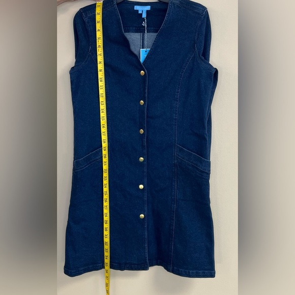 NWT Draper James Colbie Button Front Denim Dress- NO Belt - Picture 3 of 10